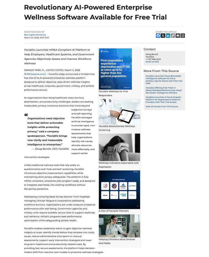 Revolutionary AI-Powered Enterprise Wellness Software Available for Free Trial